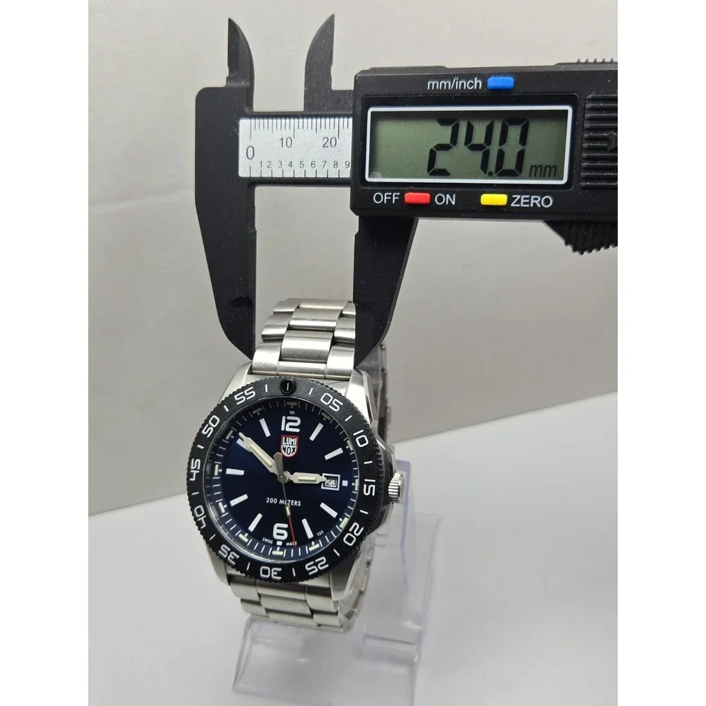 Mens Luminox Pacific Diver 48mm Blue Dial Steel Watch Sapphire Swiss New Battery